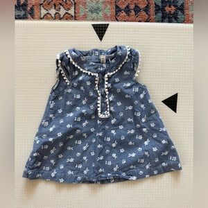 Cherokee|Baby girl chambray ditsy floral shirt dress,cotton in size 6-9 months•
